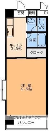 エスポアール萱町[1K/27.6m2]の間取図