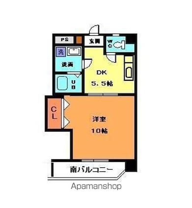 キャッスル千舟[1DK/35.47m2]の間取図