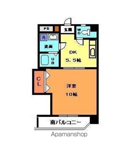 キャッスル千舟[1DK/35.47m2]の間取図