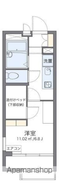 レオパレスフェチュール武井[1K/19.87m2]の間取図