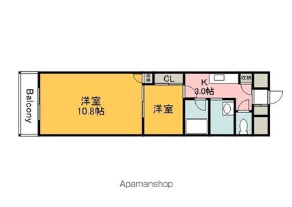 クレセント・ヒルズ[2K/39.67m2]の間取図