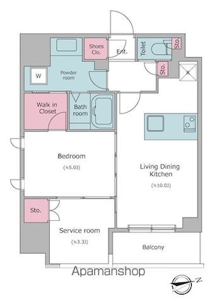 レジディア大森Ⅱ[1SLDK/47.41m2]の間取図