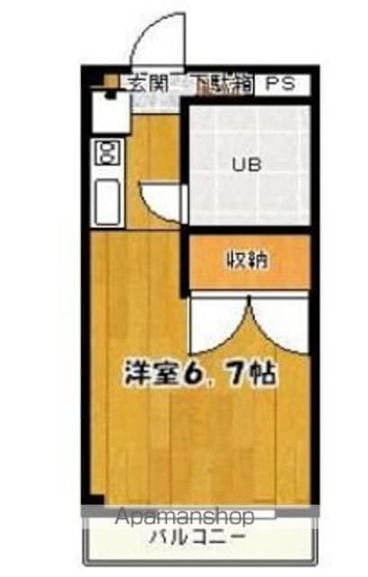 東京都国分寺市西恋ヶ窪４丁目[1R/18.66m2]の間取図