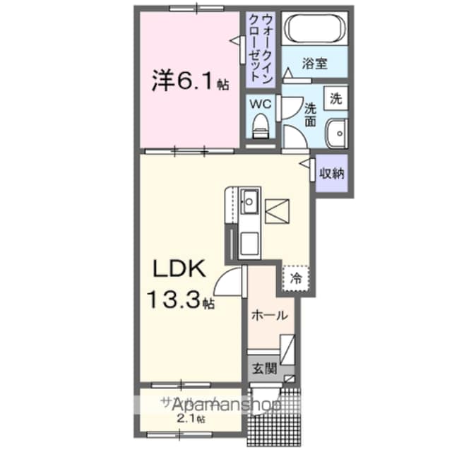 レディー　　バード[1LDK/50.05m2]の間取図