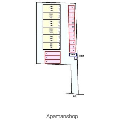 エルベッタ城東[1K/31.65m2]の配置図