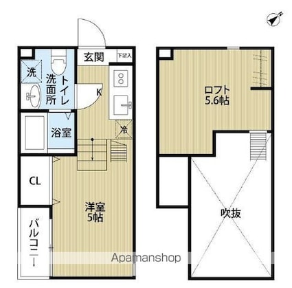 パーリッシィ稲毛[1R/19.9m2]の間取図