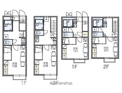 レオパレスカネイ[1K/23.97m2]の間取図