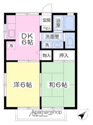アグレアーブル１５１５[2DK/40.07m2]の間取図