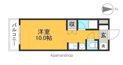 テイクプラス[1R/22.55m2]の間取図