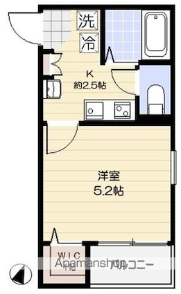 リレア赤羽[1K/18.3m2]の間取図