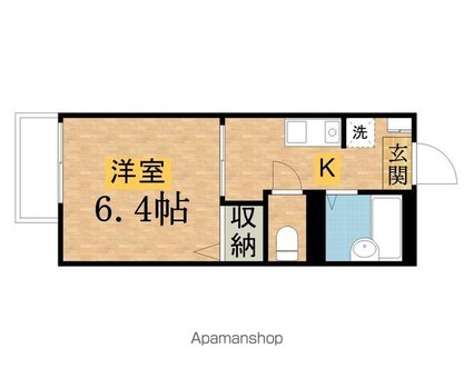 フォンテンブロー[1K/22.6m2]の間取図
