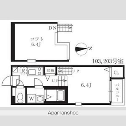 トレノハウス[1K/21.53m2]の間取図