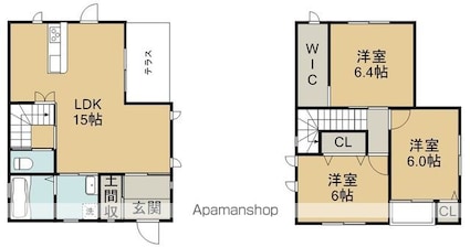 政枝町２丁目貸家Ｋ－Ｈ０７１[3LDK/85.28m2]の間取図