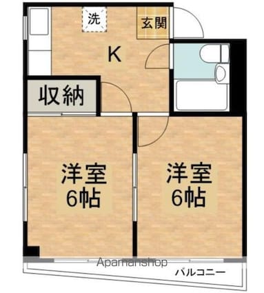 葵コーポ[2K/30m2]の間取図