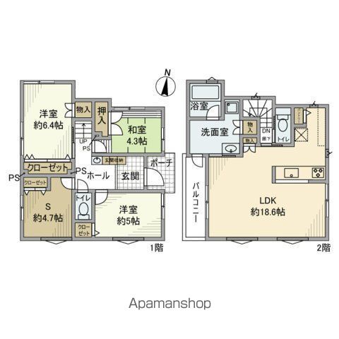 東急東横線 菊名駅 徒歩6分 2階建 築6年の間取り写真