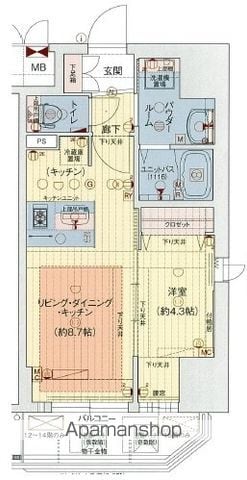 プレサンス難波クチュールの間取り写真