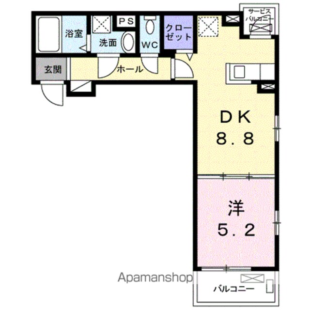 シェーネパルクⅢ[1LDK/35.6m2]の間取図