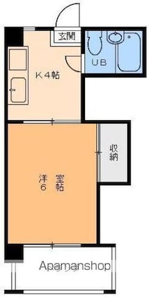 愛媛県松山市松前町３丁目[1K/18.5m2]の間取図