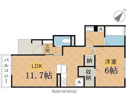 Ｔ＆Ｔ[1LDK/43.01m2]の間取図
