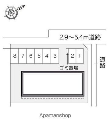 レオパレス大南[2DK/49.68m2]の配置図