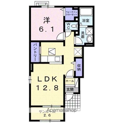 メゾン・ド・ファミーユ新屋[1LDK/50.09m2]の間取図