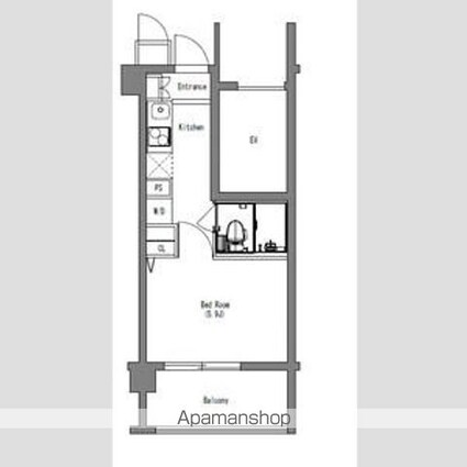 東京都中央区佃３丁目[1K/19.81m2]の間取図