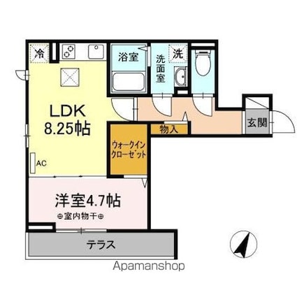 アルビネス東十条[1LDK/34.07m2]の間取図