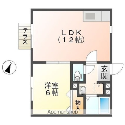 ポイントスクエア[1LDK/40.92m2]の間取図