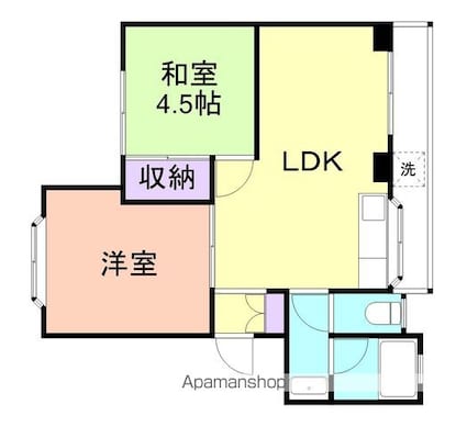 和歌山県和歌山市鳴神[2LDK/45.95m2]の間取図