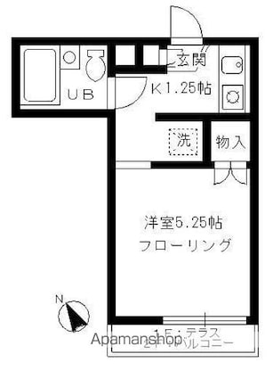 ヴェルディ武蔵野[1R/18.15m2]の間取図