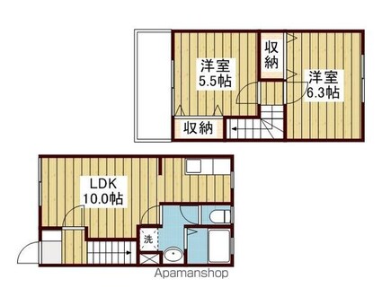 Ｃ’ｅｓｔ　ｊｏｌｉ[2LDK/57.76m2]の間取図