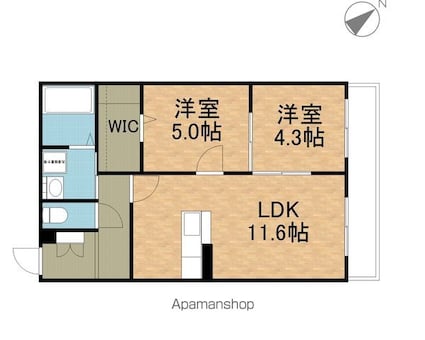 グランディアス[2LDK/50.39m2]の間取図