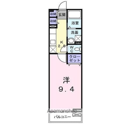 トライスター[1K/30.46m2]の間取図