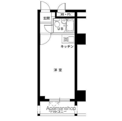 ライオンズマンション中野第３[1R/18.36m2]の間取図