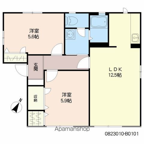 アミューザン南山手 B棟の間取り写真
