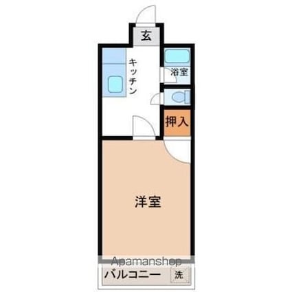 ベルヴィーユ松山[1K/18.5m2]の間取図