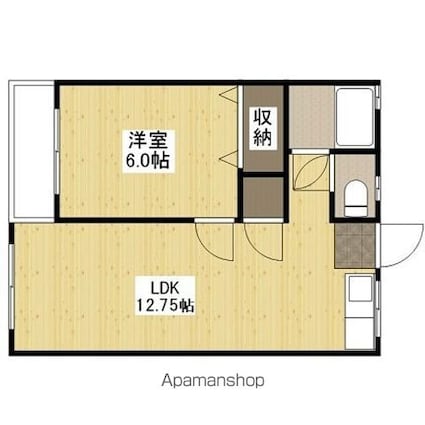 観音栄能マンション[1LDK/33m2]の間取図