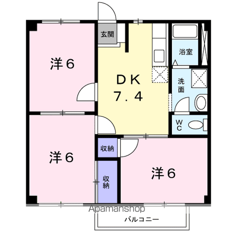 行方市玉造甲のアパートの間取り