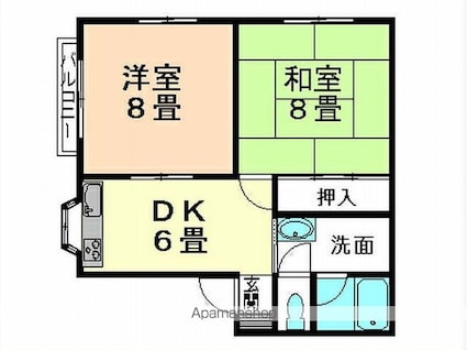 サニーハイツ[2DK/48.3m2]の間取図