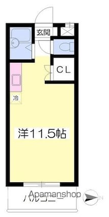 越智ハイツ[1R/24.15m2]の間取図