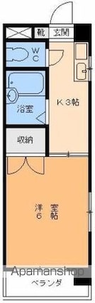 エクレール道後[1K/20.82m2]の間取図