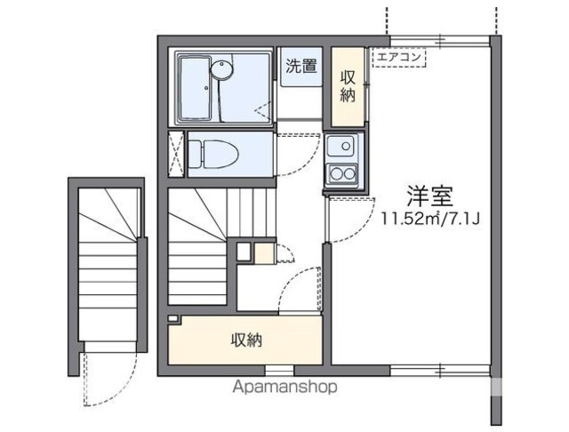 レオネクストコンセルト[1K/26m2]の間取図