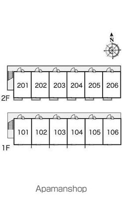 レオパレスラ　プランタン　Ⅱ[1K/19.87m2]の配置図