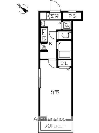 スカイコート千歳烏山第６[1K/26.04m2]の間取図