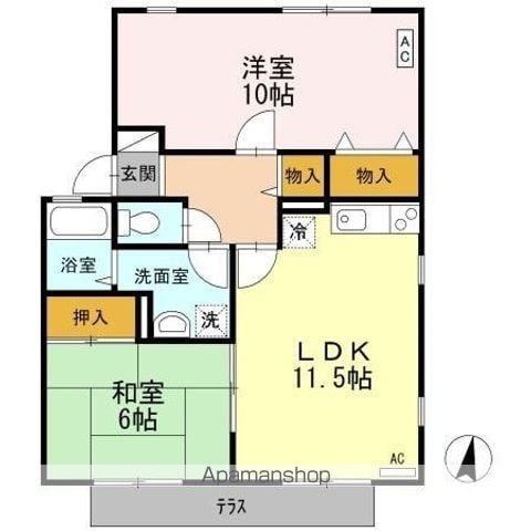 ハイカムール弐番館の間取り写真