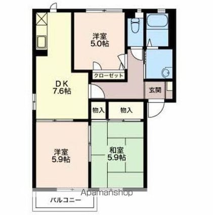 ディアスあんず[3DK/57.54m2]の間取図