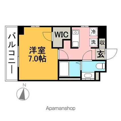 ファイカス両国[1K/25.5m2]の間取図