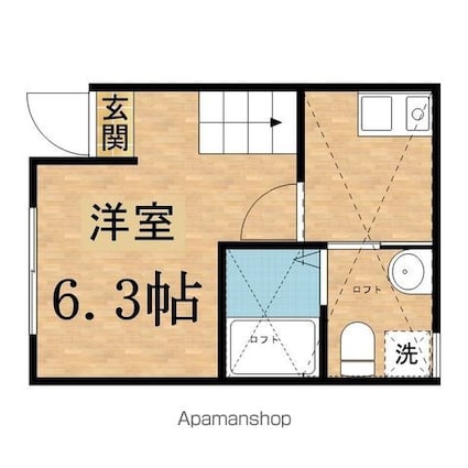 アリエッタ多摩[1K/21.75m2]の間取図