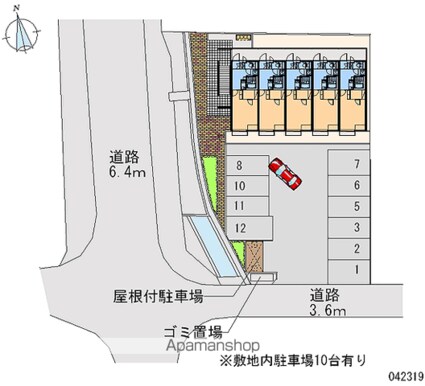 レオネクスト松山インターⅢ[1K/26.08m2]の配置図