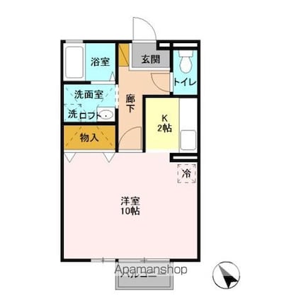 クライン・モルツ[1K/33.39m2]の間取図